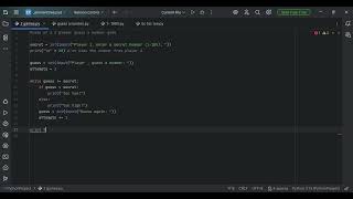 code of a 2 player guess a number game screenshot 3