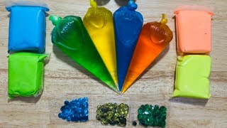 Making Neon Slime With Piping Bags Satisfying Slime Video Asmr