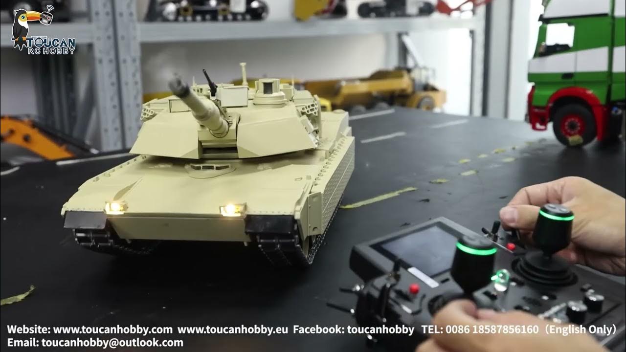 US ABRAMS M1A2 Char RC 1/16﻿ 2,4 ghz Complet Bruit et Fumée