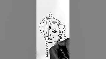 easy way to draw hanumanji/ bajrangbali #shorts #art #viral