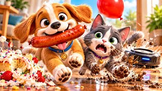Toby & Milo’s Funniest Adventures! 🐶🐱😂  | Cute Puppy & Cat Cartoon Story | Funny Animal Animation screenshot 4