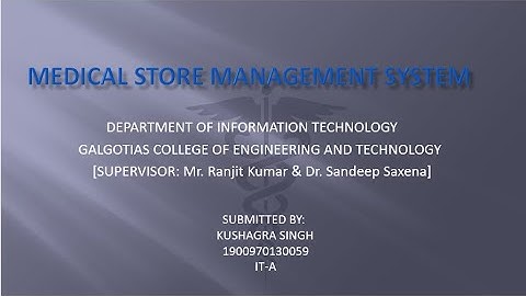 Medical Store Management System Using JAVA and MySQL