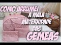 Como arrumei a MALA MATERNIDADE das GEMEAS