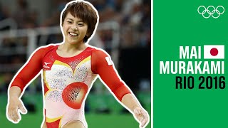Mai Murakami 🇯🇵 is all smiles after her Floor Routine at Rio 2016!