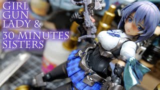 ミキシング完成品、ブラックミネルバ、ガールガンレディ、プラモデル塗装改造品。 30MSの頭をガールガンレディの身体に互換パーツも使って合体すれ