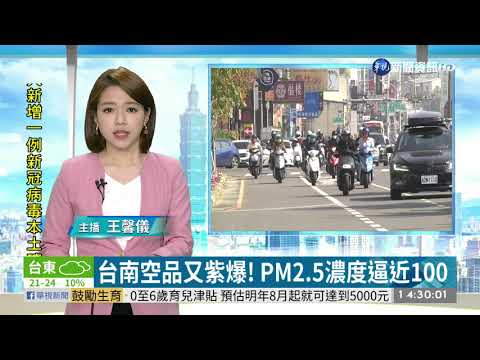 台南空品又紫爆! PM2.5濃度逼近100｜華視新聞 20210205