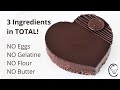 AMAZING 3 Ingredient Chocolate Heart Dessert  NO Egg NO Flour No Butter No Gelatine WOW!