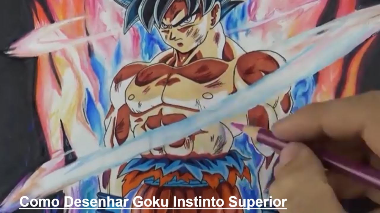 Desenho digital goku instinto superior completo