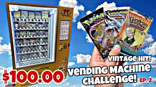 $100 Pokémon Vending Machine CHALLENGE! Vintage OPENING Hit! #reaction #pokemon #opening #fyp #cards