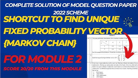 BCS301 COMPLETE SOLUTION OF VTU MODEL QP 3 & 4 | Shortcut to solve  MARKOV CHAIN & Joint Probability