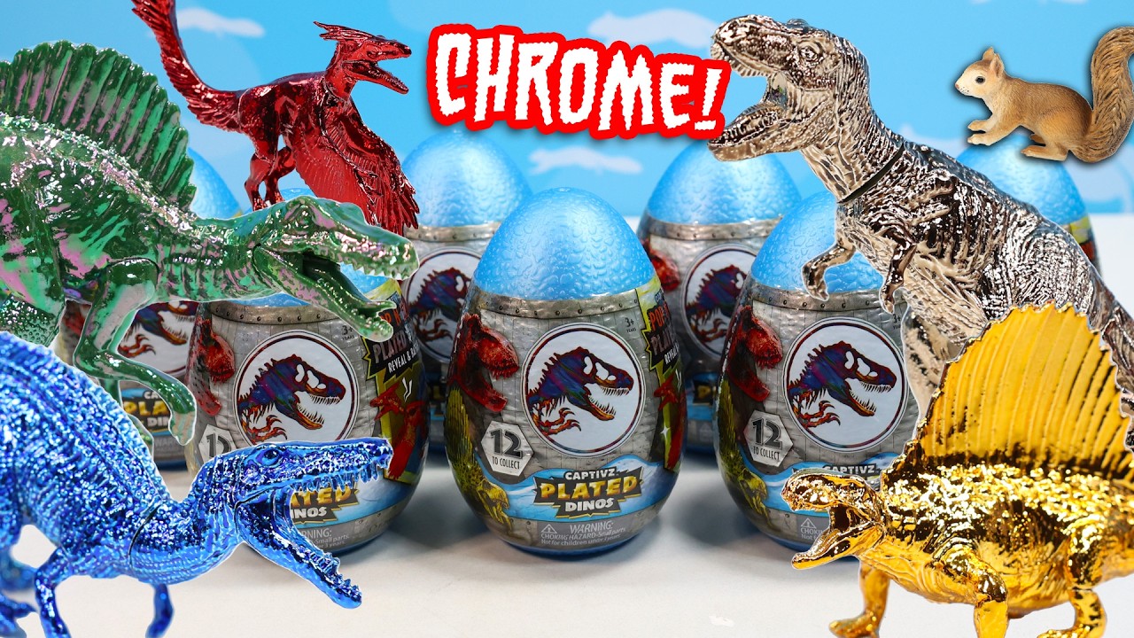 Jurassic World Captivz PLATED Shiny Chrome Dinosaurs Review - YouTube
