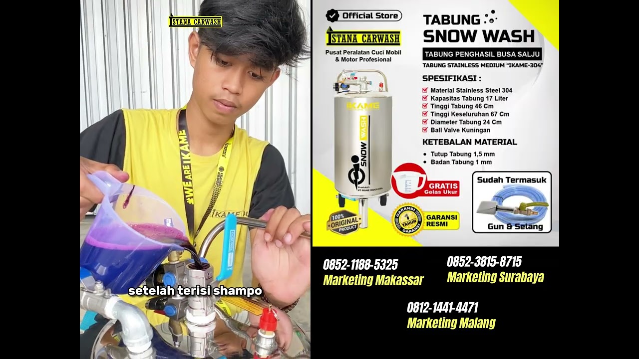Tabung Salju Cuci Motor & Mobil: Panduan Lengkap, Harga Tabung Snow Wash IKAME