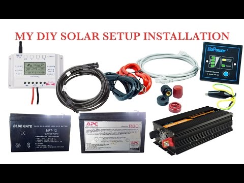 my first diy solar setup using two 12v 7ah ups batteries 130watt solar panel