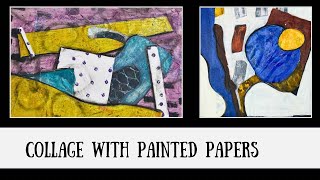 Collage art with painted papers and gel prints