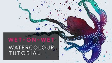 Octopus wet-on-wet watercolour tutorial ✎ CurtisSheeran