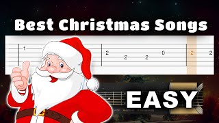 5 EASY Christmas songs - EASY Guitar tutorial (TAB)