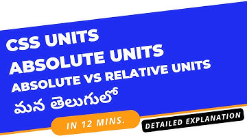22.CSS Units | Absolute units | Absolute vs Relative Units | #css #weekendcodingintelugu