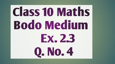 Bodo Medium Class 10 maths Ex.2.3 Q 4