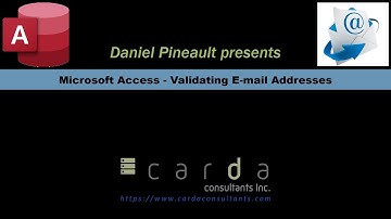 Microsoft Access - Validating E-mail Addresses