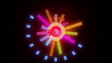 FREE HD video backgrounds – music  circular audio equalizer bars pulsing spinning