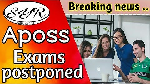 Aposs exams postponed // due to covid 19 // SyR Education