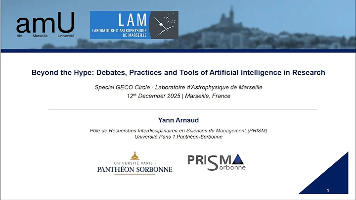 "Beyond the Hype: Debates, Tools and Practices of Artificial Intelligence in Research" - Yann Arnaud