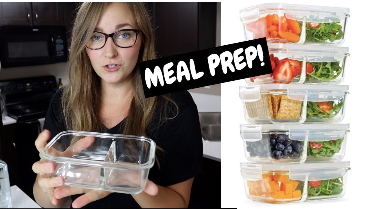 10 Pack Glass Meal Prep Containers 2 Compartment, Glass Food Storage  Containers