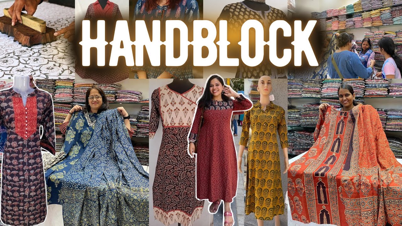 1st Ever Pure HANDBLOCK Shop in Dadar | Plus Size One Piece Dress | Kalamkari Kurti Set |Ajrakh Suit