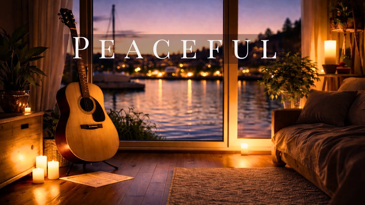 Peaceful Guitar Room at Night | 3 Hours of Calm Guitar Ambient for Relaxation, Study & Reading