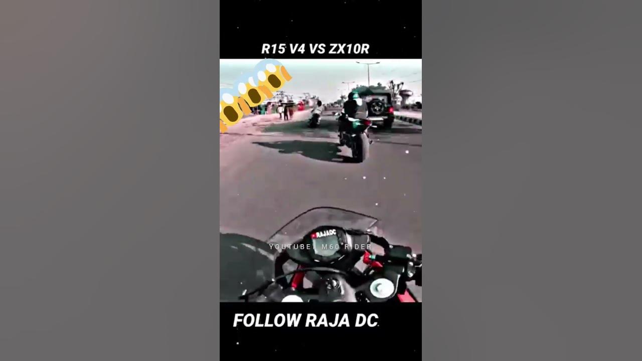 NINJA ZX10R 😱VS R15 V4 DRAG RACE shorts viral bikestatus jammu YouTube