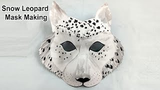 how to make a snow leopard mask | how to make a animal mask | snow leopard mask with paper | mask