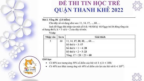 Lập Trình Scratch | Đề Tin Học Trẻ  Quận Thanh Khê| Câu 2:  Dãy Số