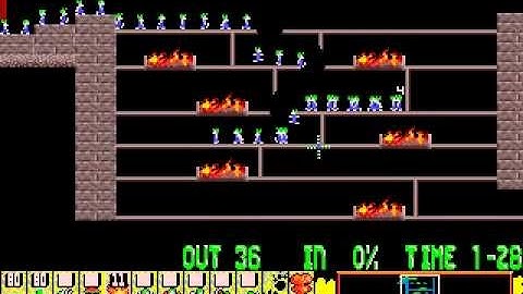 Lemmings PC - Taxing - Level 19