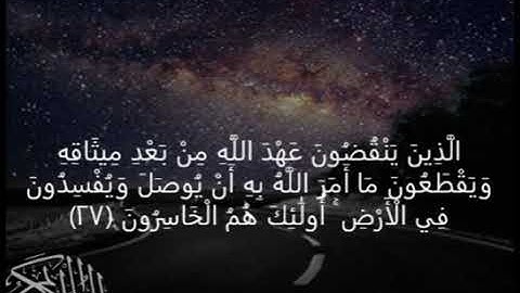 سورة البقرة الَّذِينَ يَنْقُضُونَ عَهْدَ اللَّهِ مِنْ بَعْدِ مِيثَاقِهِ وَيَقْطَعُونَ مَا ﴿27﴾