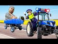 Полицейский на синем тракторе учит воришку быть добрым
