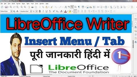 Insert Menu In Writer | LibreOffice Writer Insert Menu | Insert Menu In Writer In Hindi | #writer