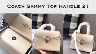 Unboxing Coach Handbag | Sammy Top Handle 21 | Chalk Color