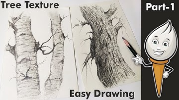 How To Draw Realistic Tree Trunk With Pencil Part-1 | Tree Texture | Pencil Drawing | Tree Bark