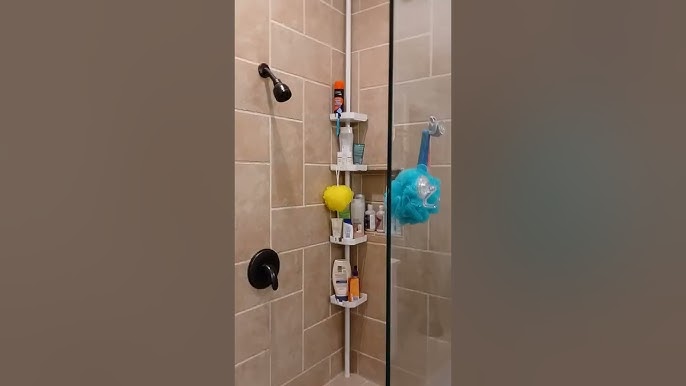 Moforoco Shower Caddy - Adhesive Shower Organizer Hanging Suction Black  Showe