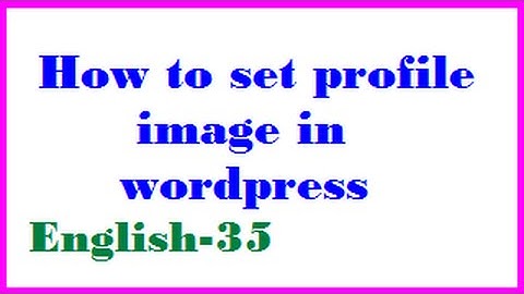 How to set profile image in wordpress English-35-vlr training