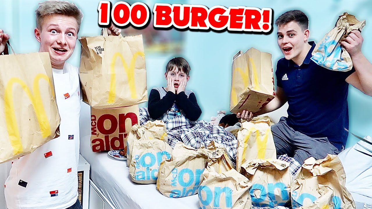 Ich überrasche ASH mit 100 BURGERN von MCDONALDS! 😳 **SCHOCKIERT**