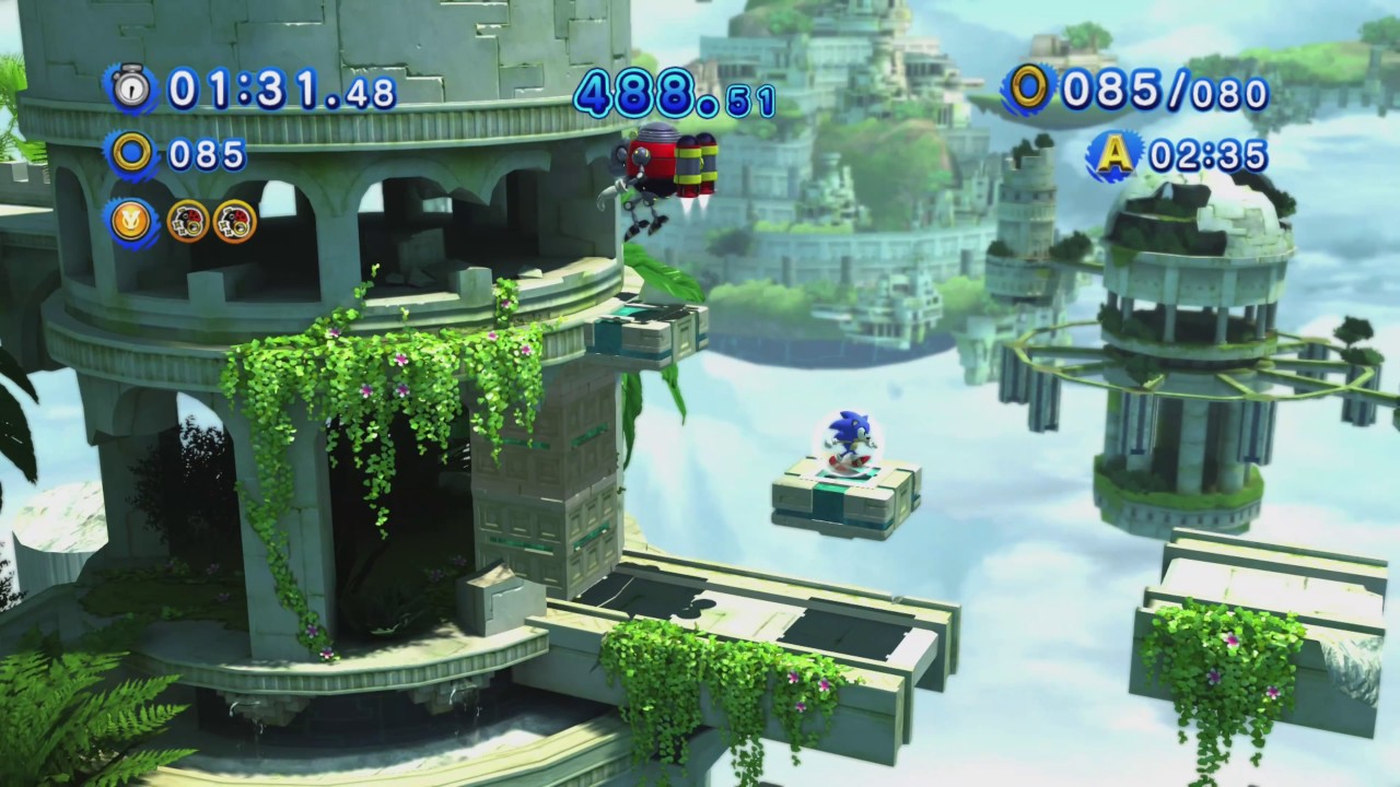 Sonic Generations [60fps] - Sky Sanctuary Acte 1 - Défi 4 : Temps doré