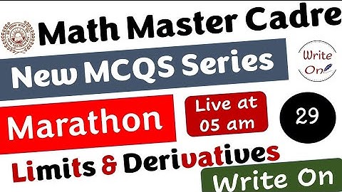 Math Master Cadre | Limits and Derivatives| Most Important MCQs |Ch-04 |New Classes|Deeply Explained