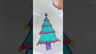 Merry Christmas 🎄tree 🌲 drawing on water 💦#shorts #viral #drawing