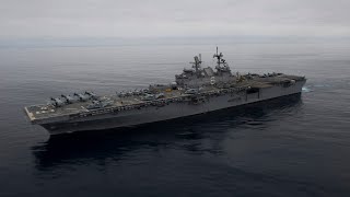 US Navy amphibious assault ship USS Tripoli (LHA-7)