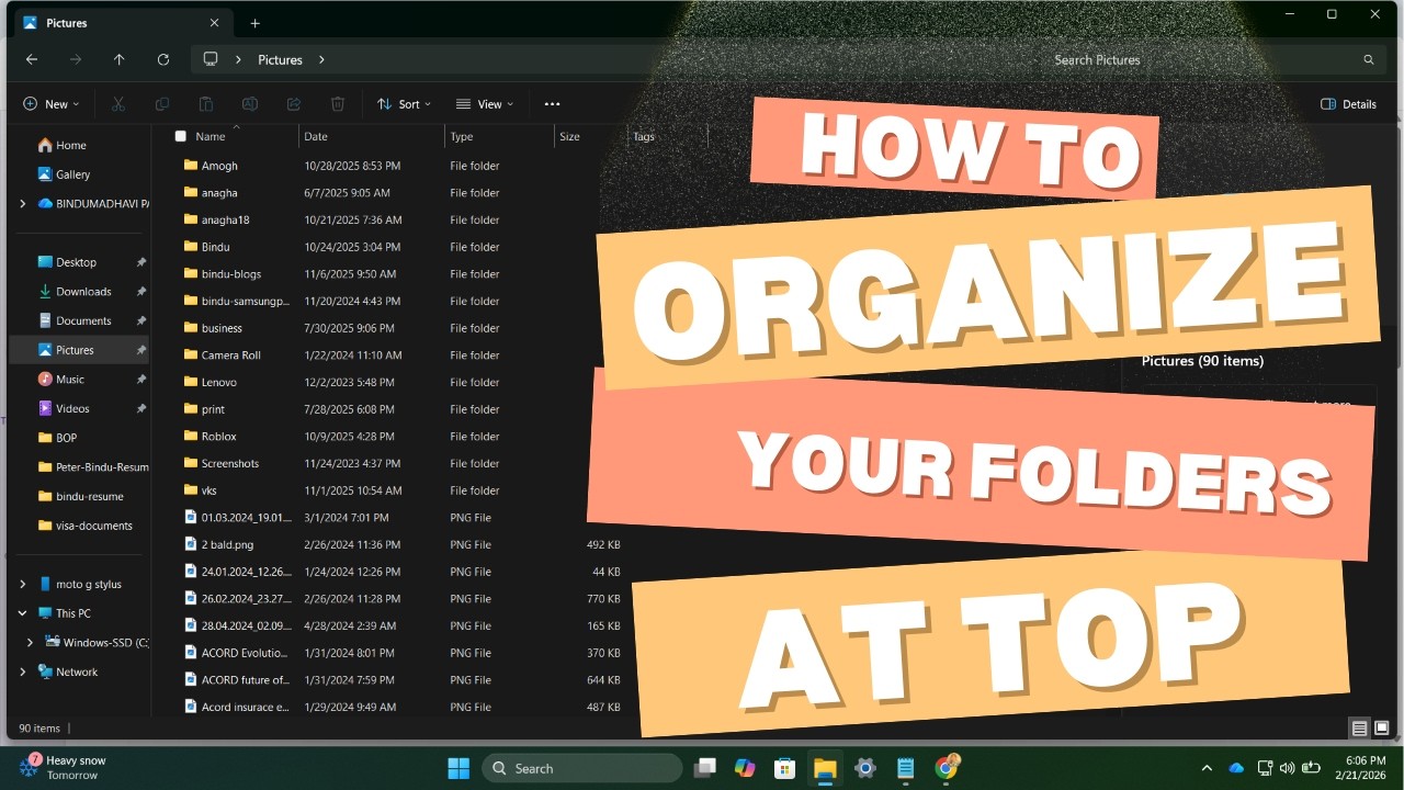 How to arrange folders at top in Windows File Manager - YouTube