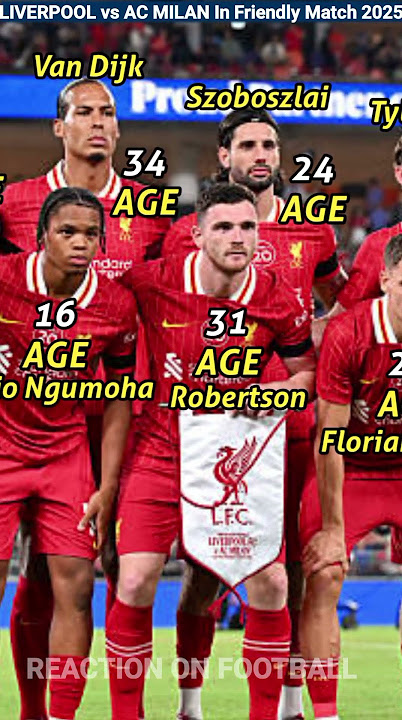 Liverpool Squad Vs AC Milan In Pre Season Club Friendlies 2025 😱 Liverpool Football Players Age 🔥