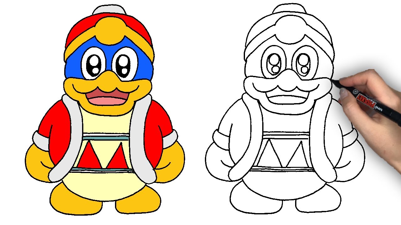 星のカービィのデデデ大王の描き方 How To Draw A King Dedede 191 Youtube