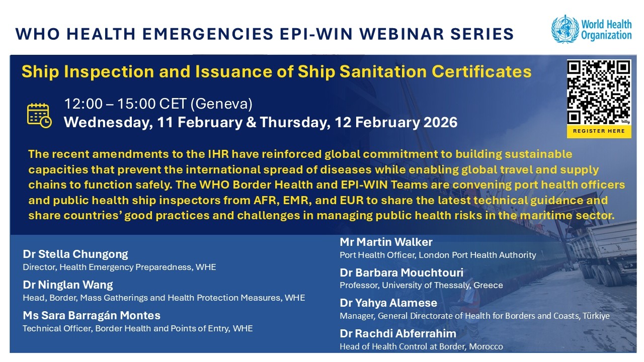WHO EPI-WIN: Ship Sanitation and issuance of Ship Sanitation Certificates Day 1