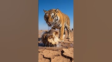 The Tiger saved the Wood Apple tree from drying up by watering it😭 #ai #save #tree #tiger